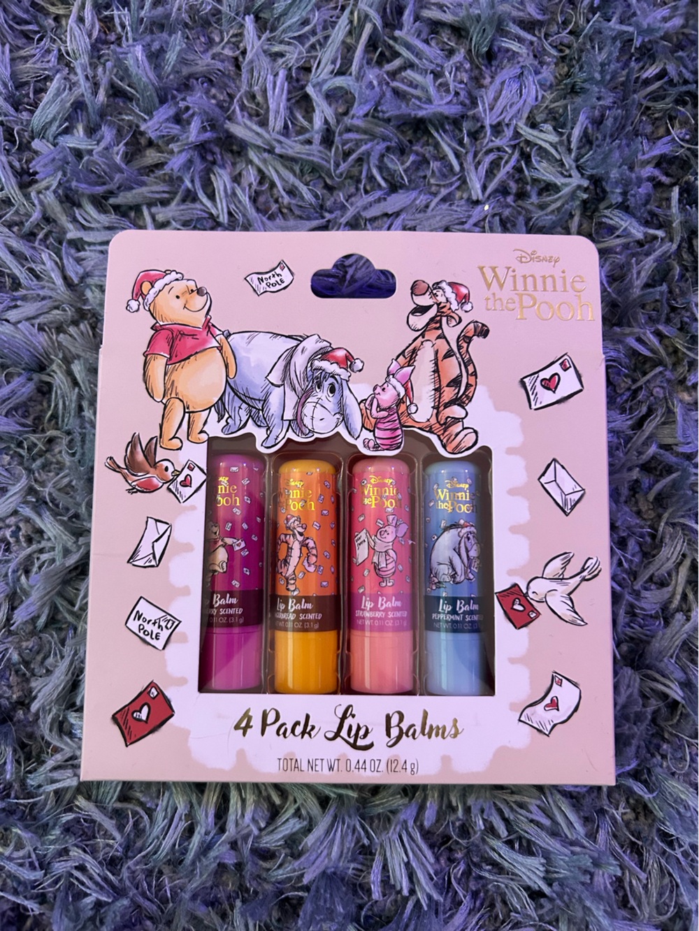 Disney Winnie The Pooh Christmas 4-Pack Lip Balms - New